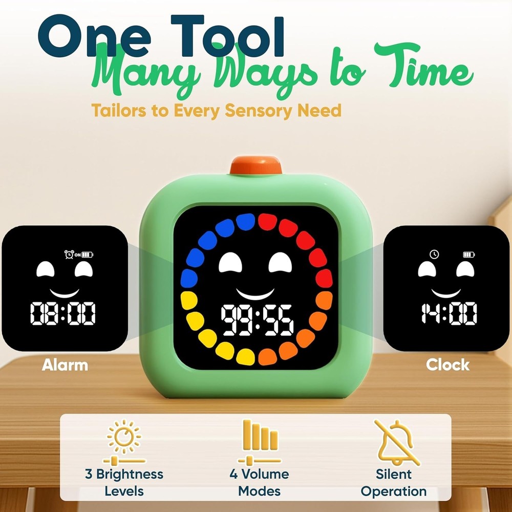 Digital Visual Timer for Kids - Rechargeable 99 Min Timer - Focus & Smoother ...