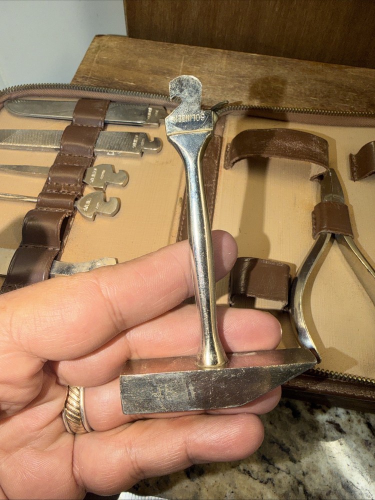 Vintage Solingen Germany Precision Tool Set Leather Case Near Complete