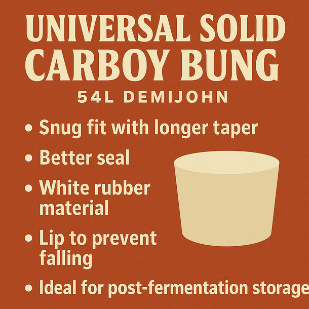 LD Carlson Universal Solid Carboy Bung 54L Demi John