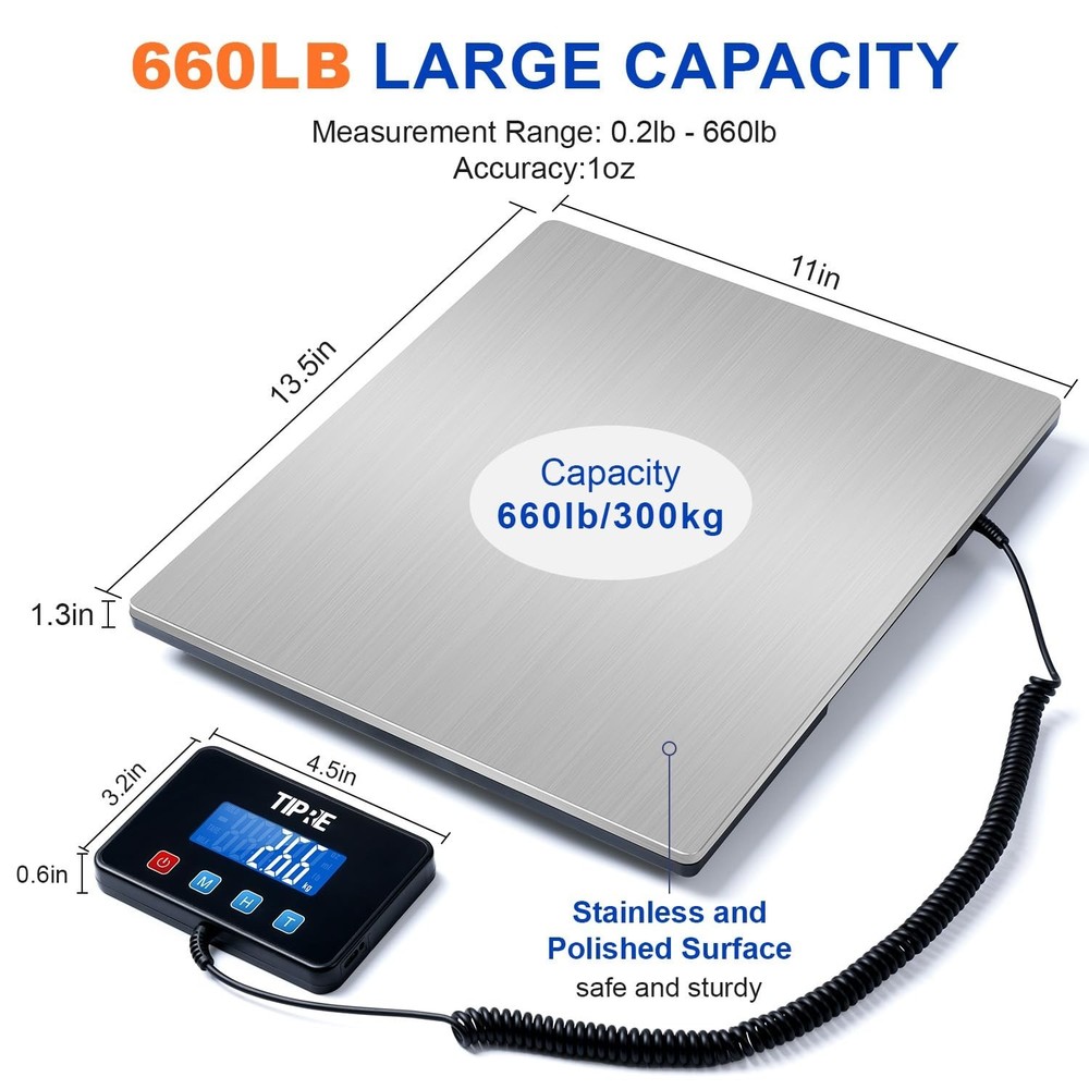 660lbs Weight Computing Digital Floor Platform Scale Postal Shipping Mailing