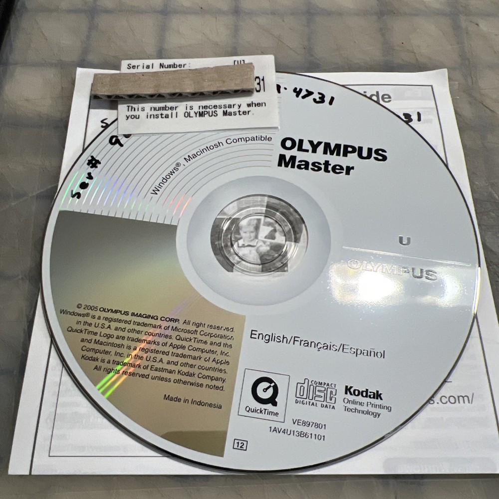 Olympus 2005 Digital Master U Disk CD Software for Stylus