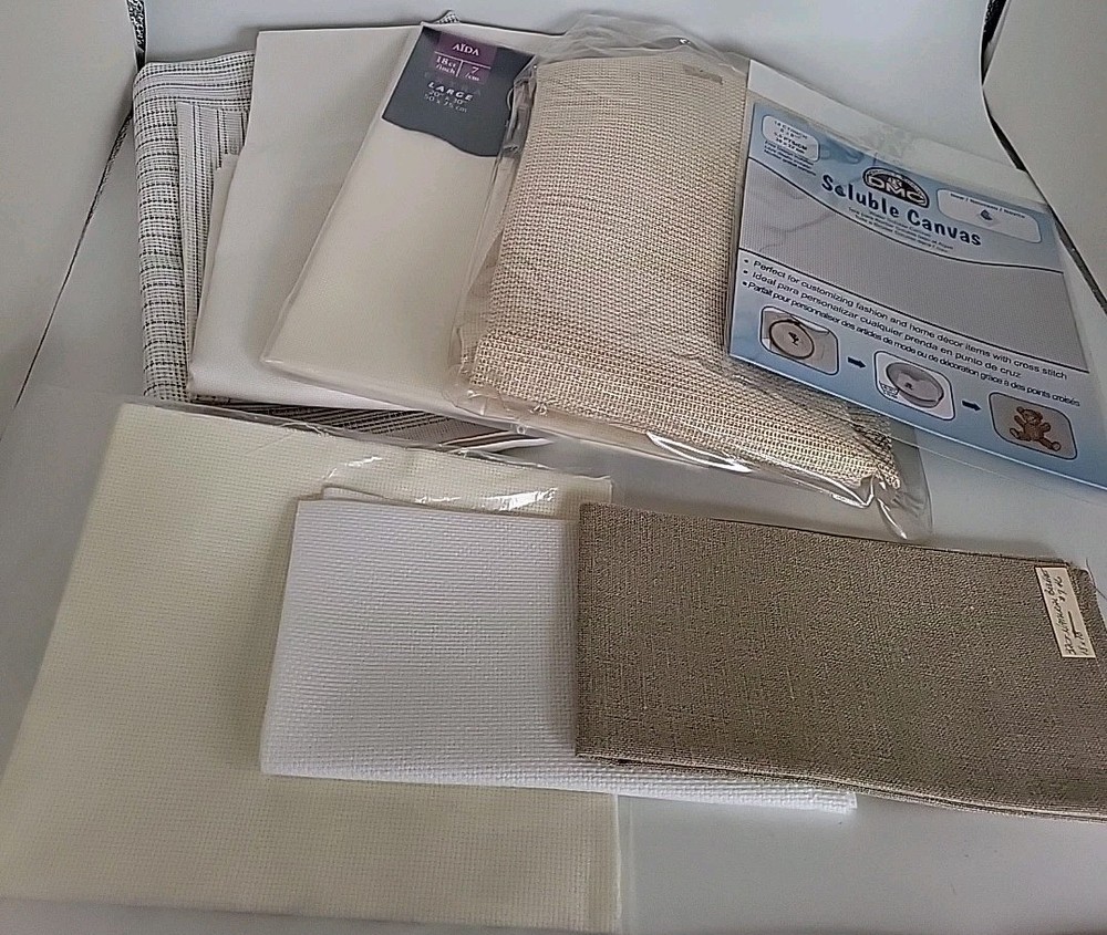 Aida Cloth Cross Stitch Material Mixed Lot  New & Used