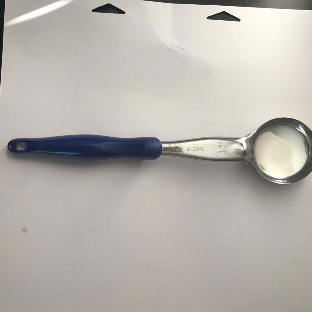 3 Pc. Vollrath 6433230 Jacob's Pride 2 oz. Blue Solid Round Spoodle