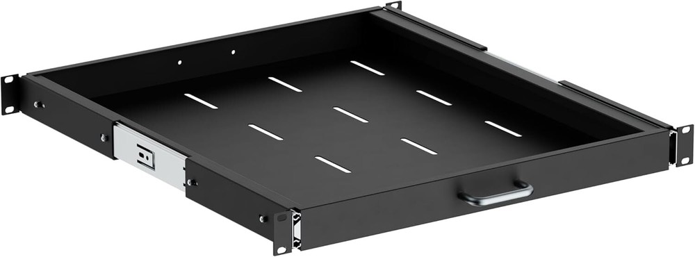 ynVISION.DESIGN 1U Server Rack Mountable Slide Out Shelf with Handle
