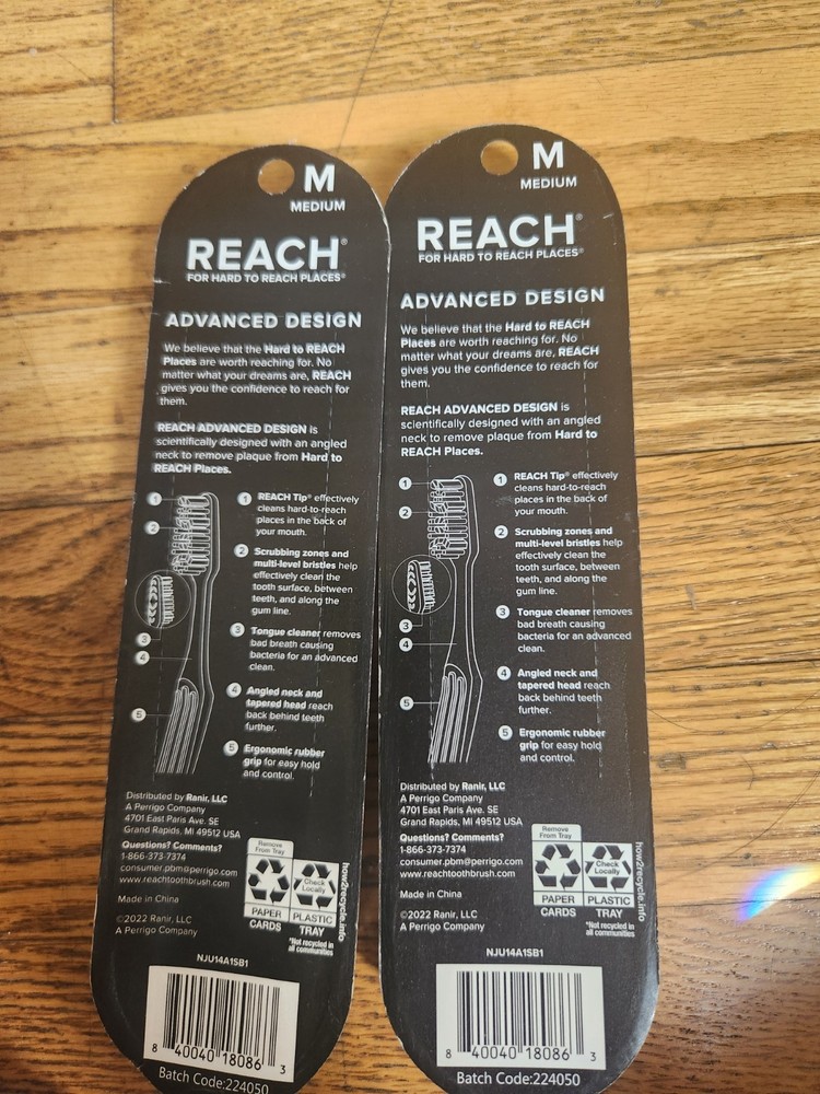 6 PK - Reach Advance Design Medium Toothbrush