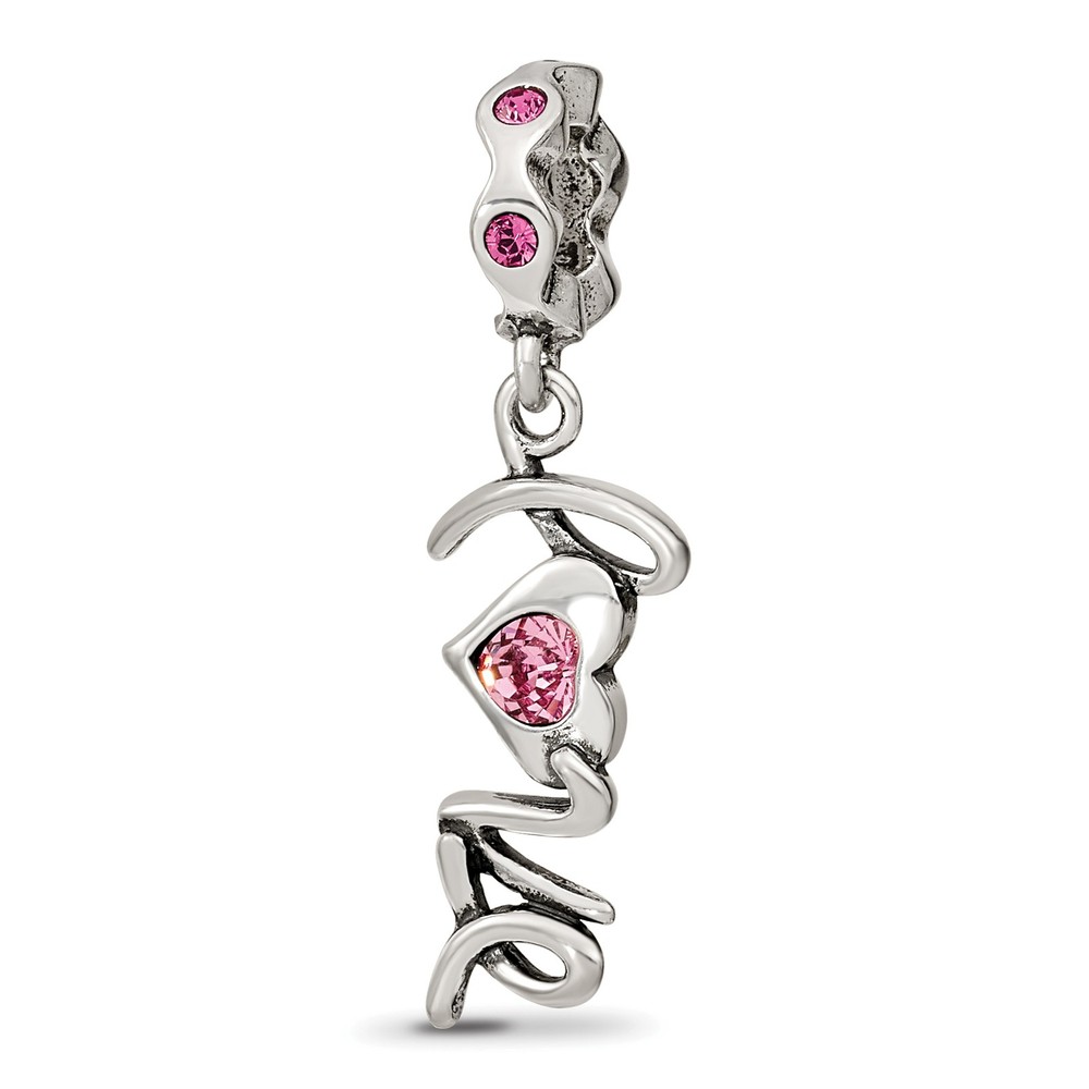 Silver Reflections Crystals LOVE Dangle Bead QRS3232