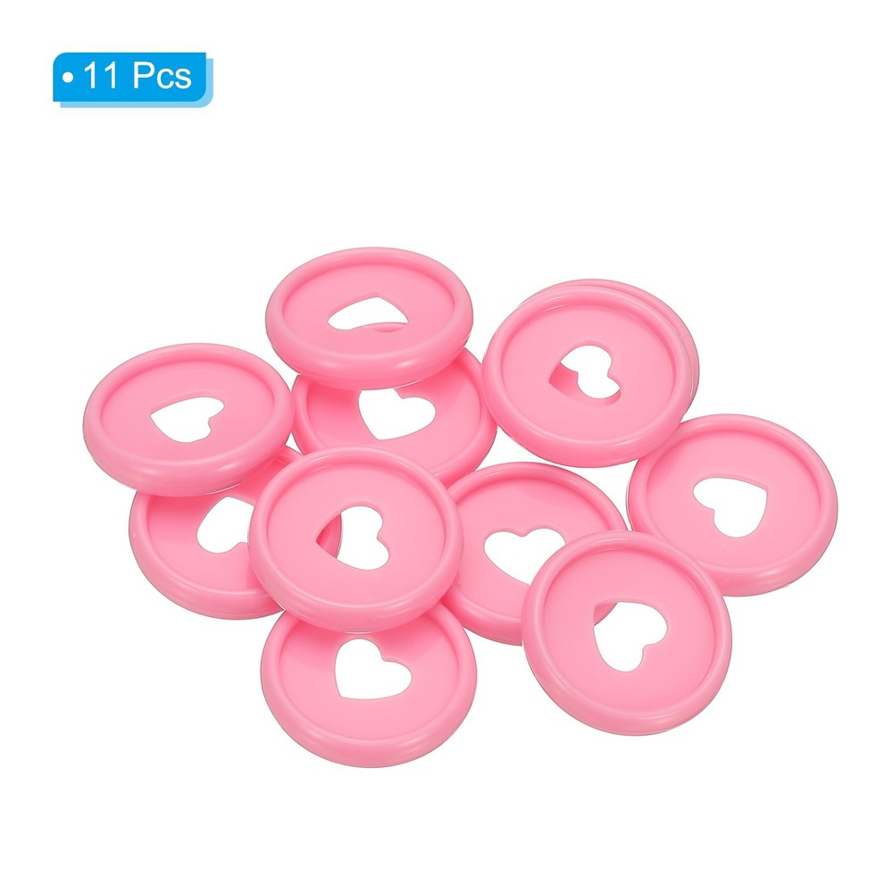 24mm Plastic Book Binding Discs, 11 Pack Expansion Discs Heart, Pink