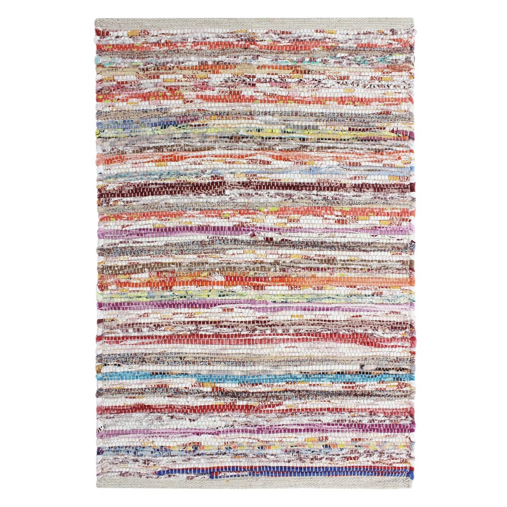 COTTON CRAFT Cotton Chindi 1'8" x 2'8" (Rectangular), Multi Color - 1 Pack