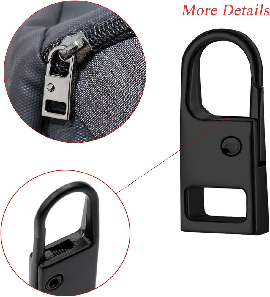 8 Pcs Zipper Pull Replacement Tabs Metal Detachable Zipper Pulls for Bags Jacket