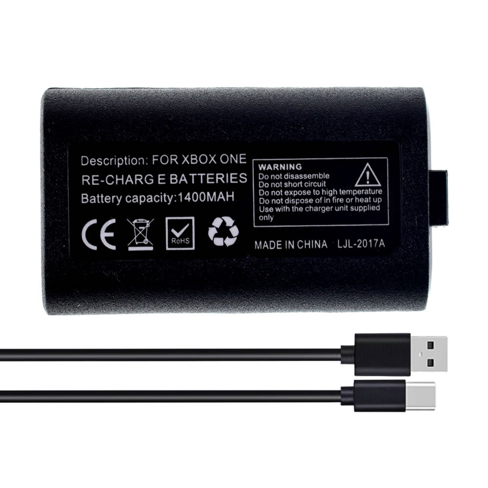 Rechargeable Battery + USB Cable For Xbox One Wireless Controller 1400mAh new