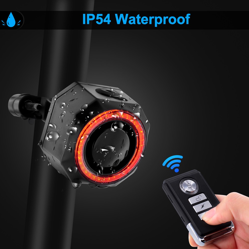 Electrical Moped Alarm System Cycling Tail Light Sensitivity Volume Adjustable