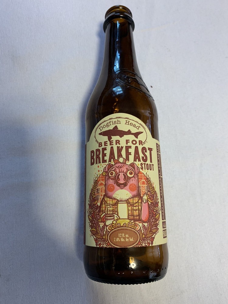 DOGFISH HEAD BEER FOR BREAKFAST STOUT EMPTY BOTTLE