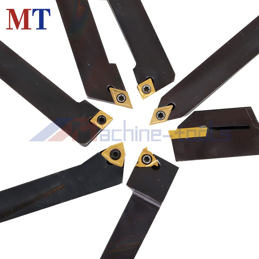 1/2"7x Carbide Indexable Turning Tool Lathe Tool Bit Thread Insert+Holder Kit