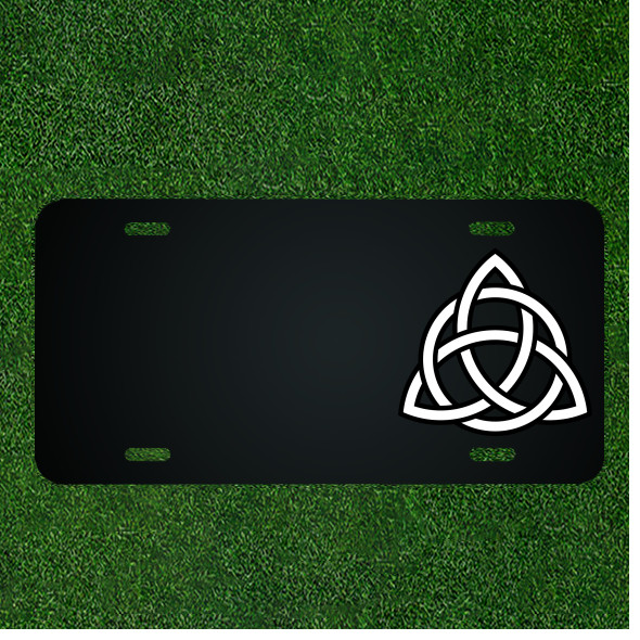 Custom Personalized License Plate With Add Names To Cool Pyramid Design Circle