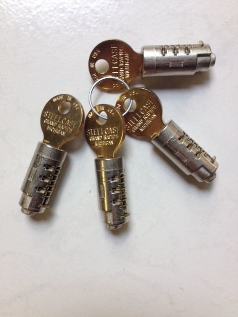 4 Steelcase lock cores