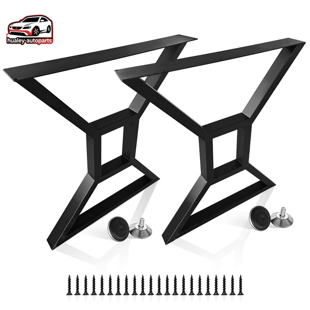 28''X-Shaped, 2PCs 440 Lbs Capacity, Black, Anti-Rust Iron, Baking Table Leg
