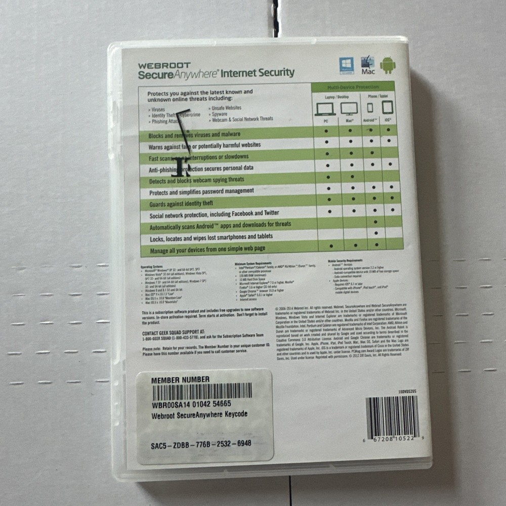 Webroot SecureAnywhere Internet Security - Full Version for Windows.(#51).