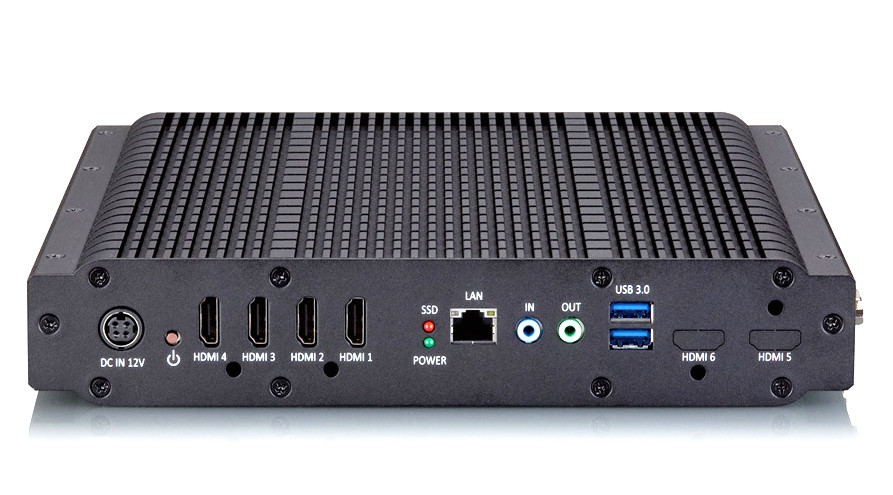 Video Wall Controller 4x HDMI 2x2 Rugged Industrial PC Mini Computer VIA Artigo