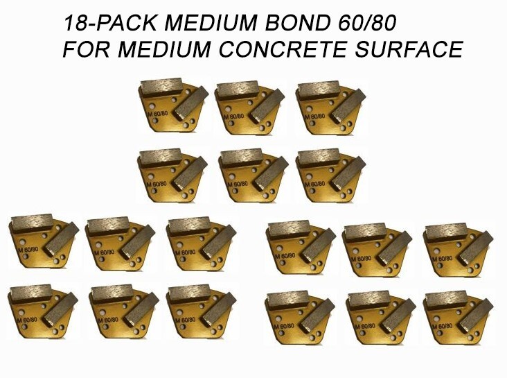 18Pack! Diamond Grinding Discs For Bolt-on Grinder For Medium Surface Grit 60/80