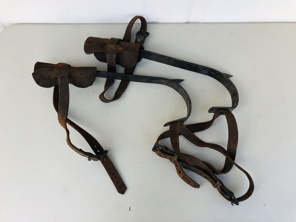 Vintage LINEMAN POLE/TREE CLIMBING SPIKES & PADS