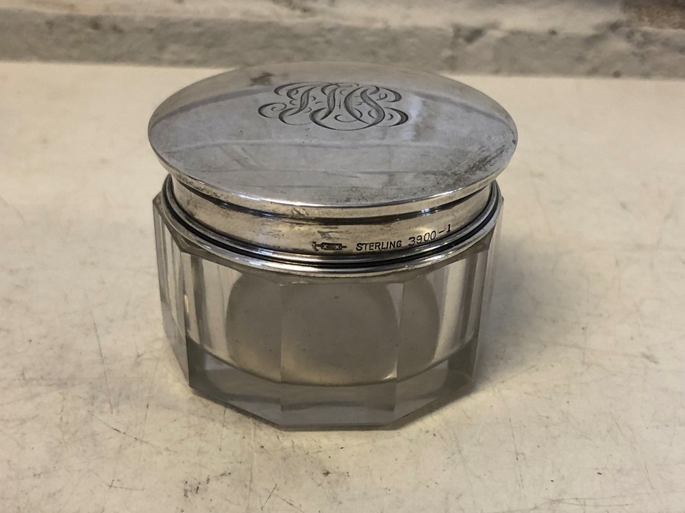 Antique Sterling William B. Kerr Salt Dish with Initials