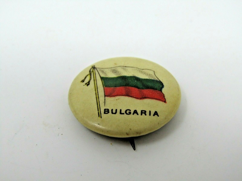 Bulgaria Flag Pin Button Vintage Antique
