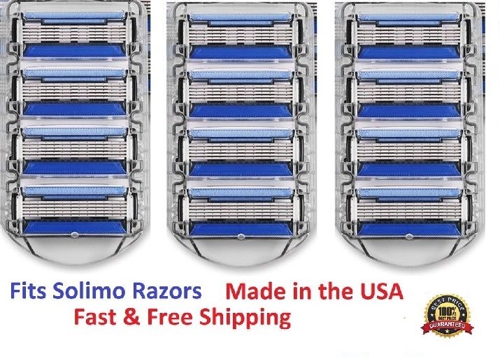 12 Solimo 5-Blade Razor Refills for Men with Precision Beard Trimmer Refills