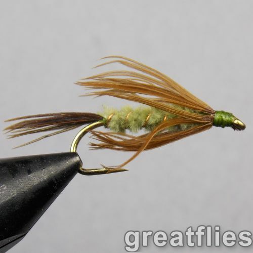 1 dozen (12) - Carey Special - Olive - WET FLY