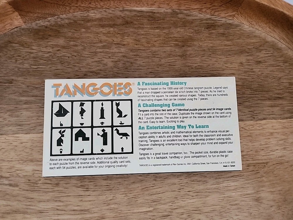 VTG Tangoes Ancient Chinese Puzzle Game Visual Educational Spatial Intelligence