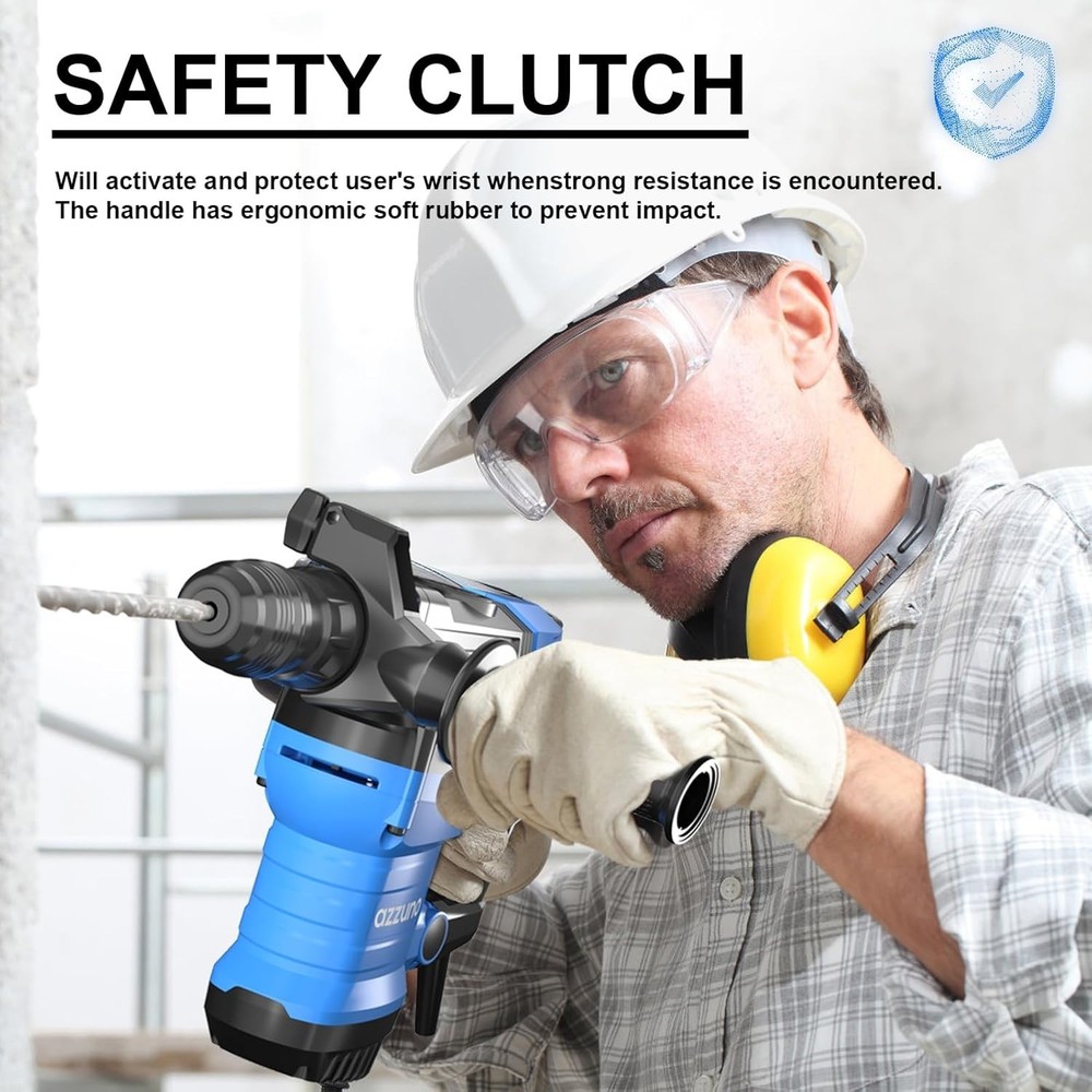 Ergonomic SDS-Plus Rotary Hammer Drill with Adjustable Speed - Heavy Duty Use