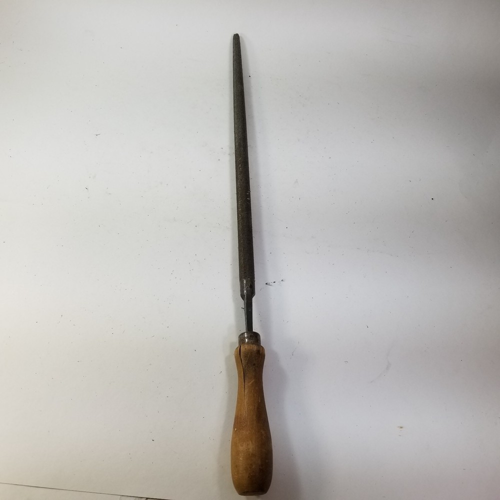 VINTAGE NICHOLSON 13" Round File Wood Handle