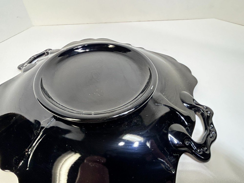 Vintage L.E. Smith, Black Amethyst, Handled Square Dish, Beautiful.