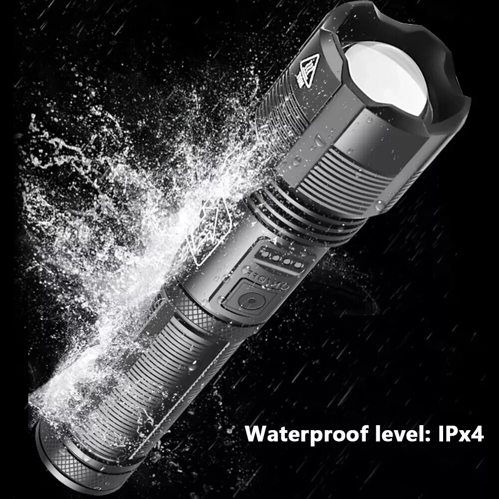 9000000 Lumens Super Bright LED Flashlight Tactical Rechargeable LED Work Lights