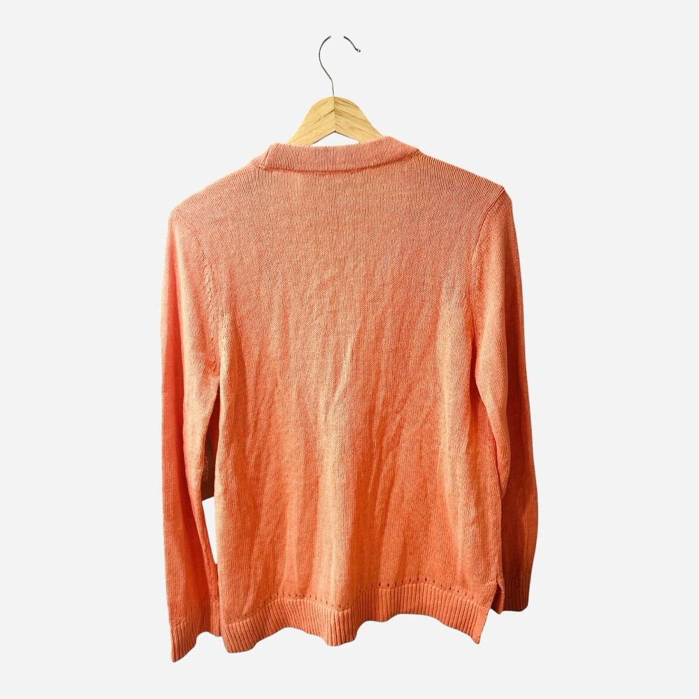 Chico’s Button Front Linen & Cotton Blend Cardigan Size Medium Sienna Rose NWT