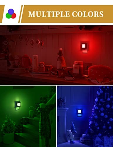 DORESshop Red Night Light [2 Pack], Dusk to Dawn Sensor, Adjustable Brightness