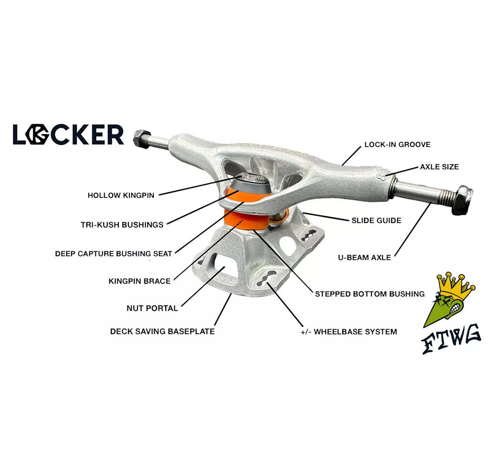 Grind King Locker Trucks Raw Silver 8.25