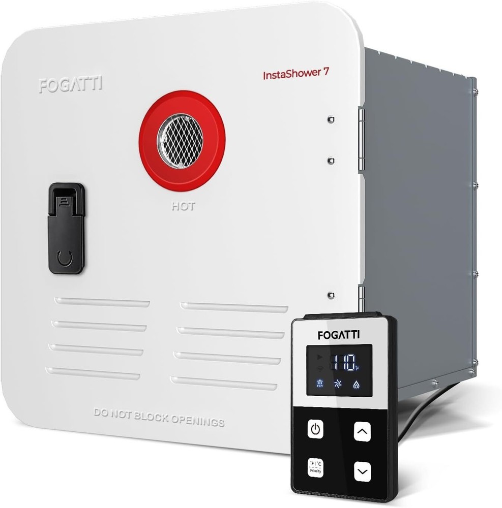 FOGATTI Tankless RV Water Heater 15x15 in Propane Gas 48,000BTU with Controller
