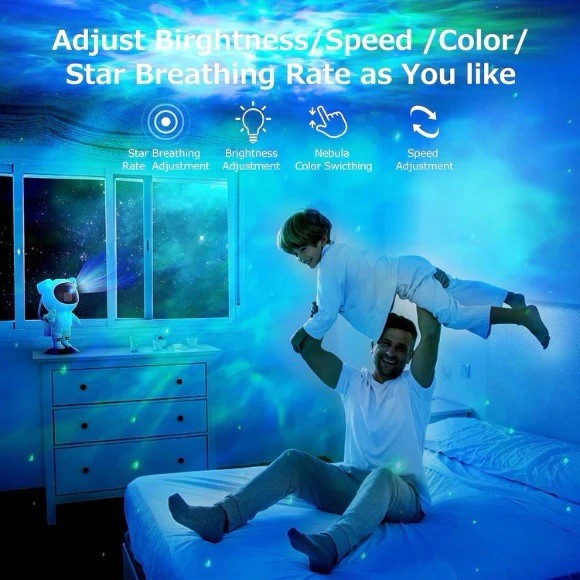Astronaut Star Projector Night Light Remote Control Multicolor LED Adjustable