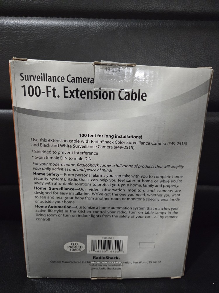 "NEW" RadioShack 49-2541 100Ft security camera extension cable Shielded