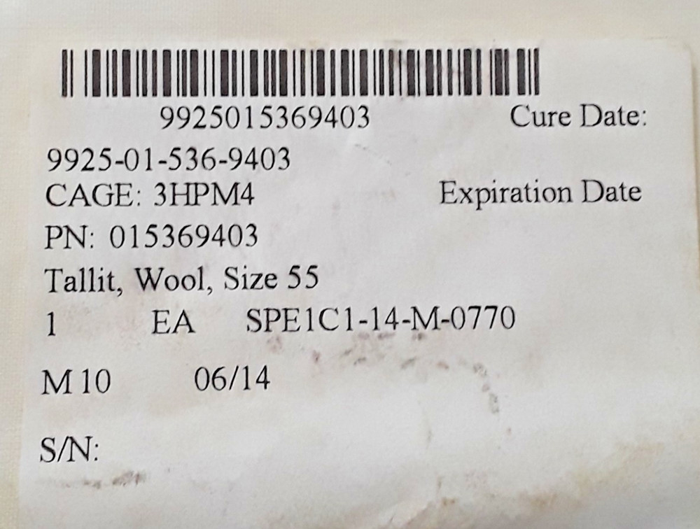 USGI Tallit Wool BLK 55 New