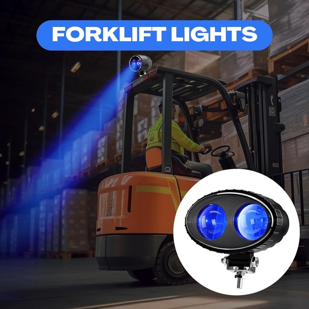 LED Forklift Lights 4Pack Spot Pattern for Warehouse Pedestrian Safe Warning 4X