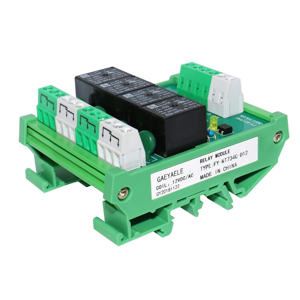 High-Performance 4 Channel DIN Rail Relay - 10A Switching Current, Certified