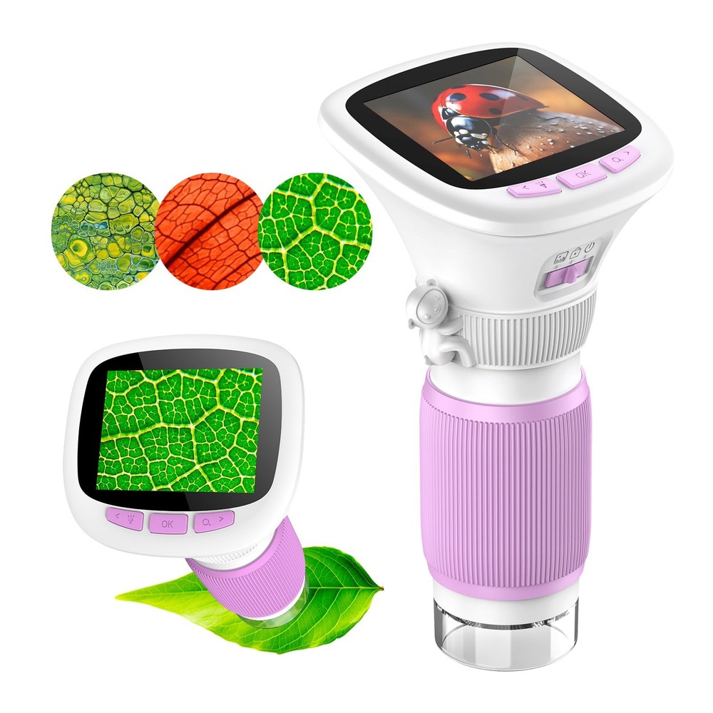 Microscope Pocket Microscope for 200X-1000X 2.4"IPS 1080P Handheld Digital Mi...