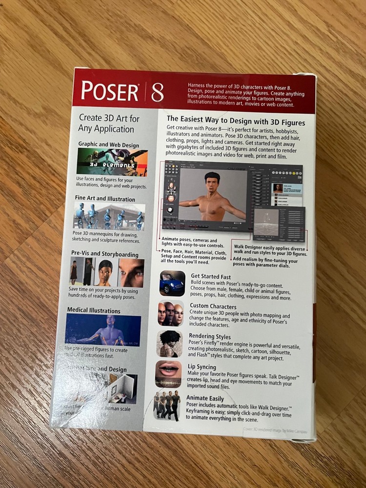 Smith Micro Poser 8 – 3D Character Design & Animation Software – PC/Mac