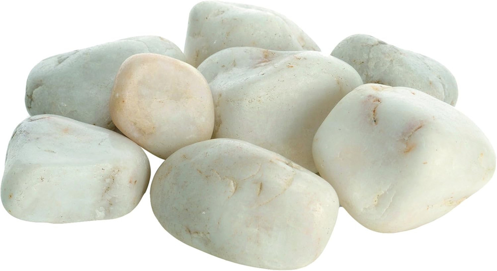 Marble Pebble Set, Solid Aquarium Decorations, White