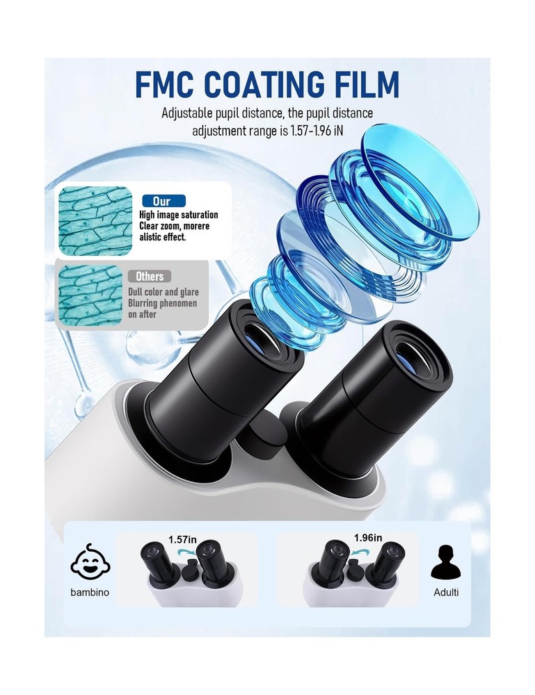 Binocular Compound Microscope 40X-2000X, Research Grade Professional Microsco...