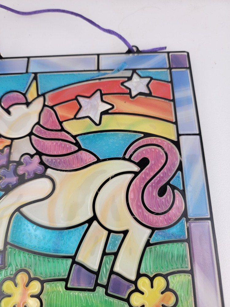 Suncatcher Unicorn Rainbow Flower Star Home Decor Plastic Panel