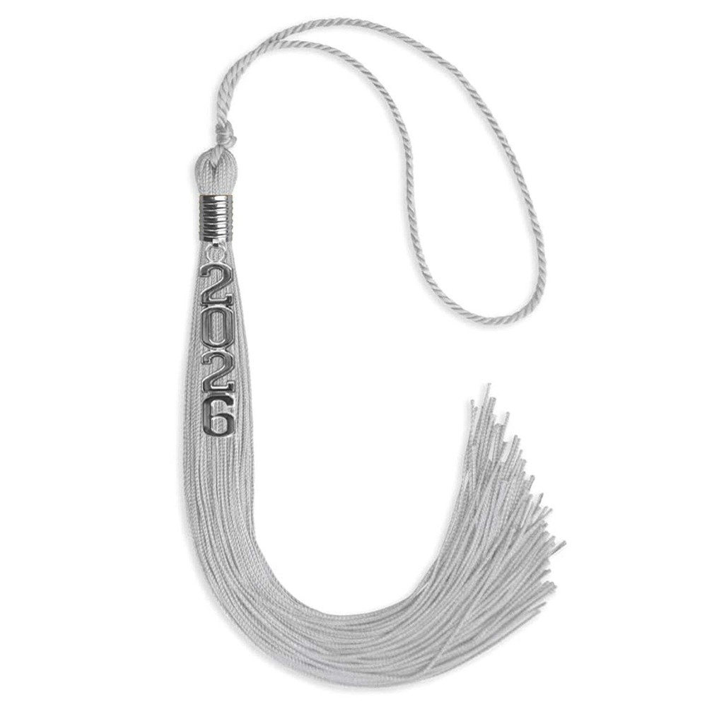 Endea Graduation Silver Tassel With Silver Stacked Date Drop