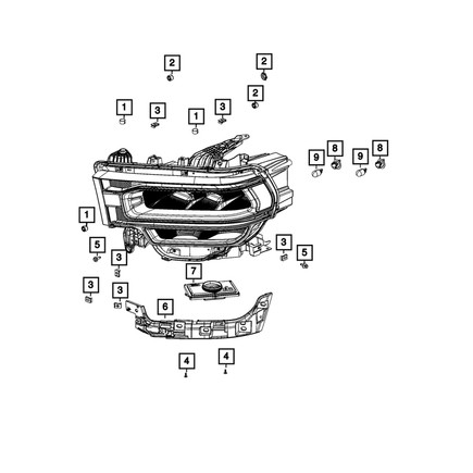 Mopar 68448975AA Headlight Mounting Kit For 2019 2023 Ram