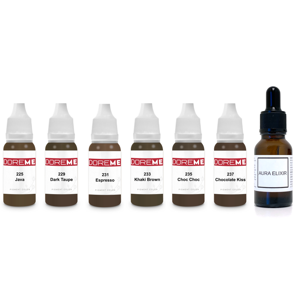 Doreme Bodacious Brunettes Permanent Makeup Pigment Set Liquid Kit Microblading